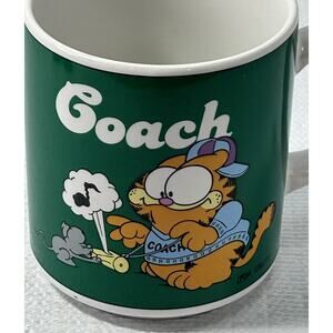 VTG 1978 Enesco Garfield the‎ Cat "Coach" Ceramic Coffee Mug Kid Cartoon Show